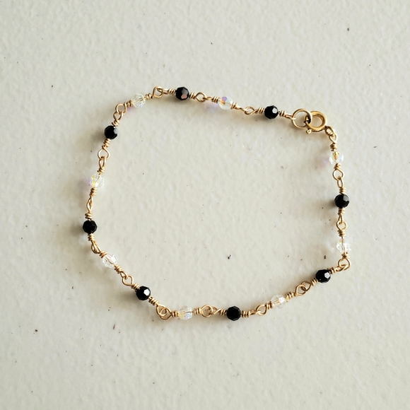 Handmade Ankle bracelet 14KGF Swarovski Crystal - Picture 3 of 3